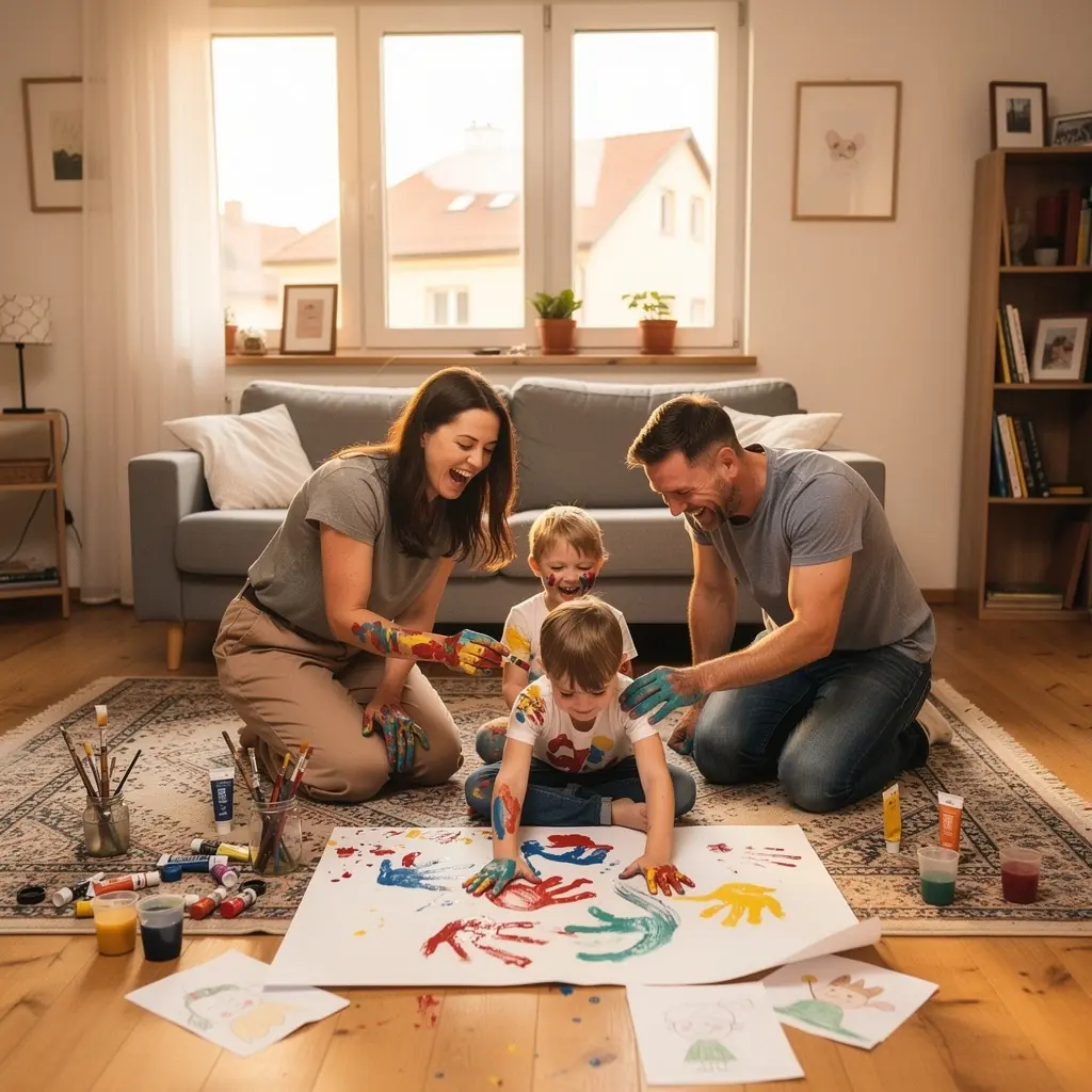 RodiДЌe ДЌtou dД›tem pohГЎdku pЕ™ed spanГ­m v ГєtulnГ©m pokoji.