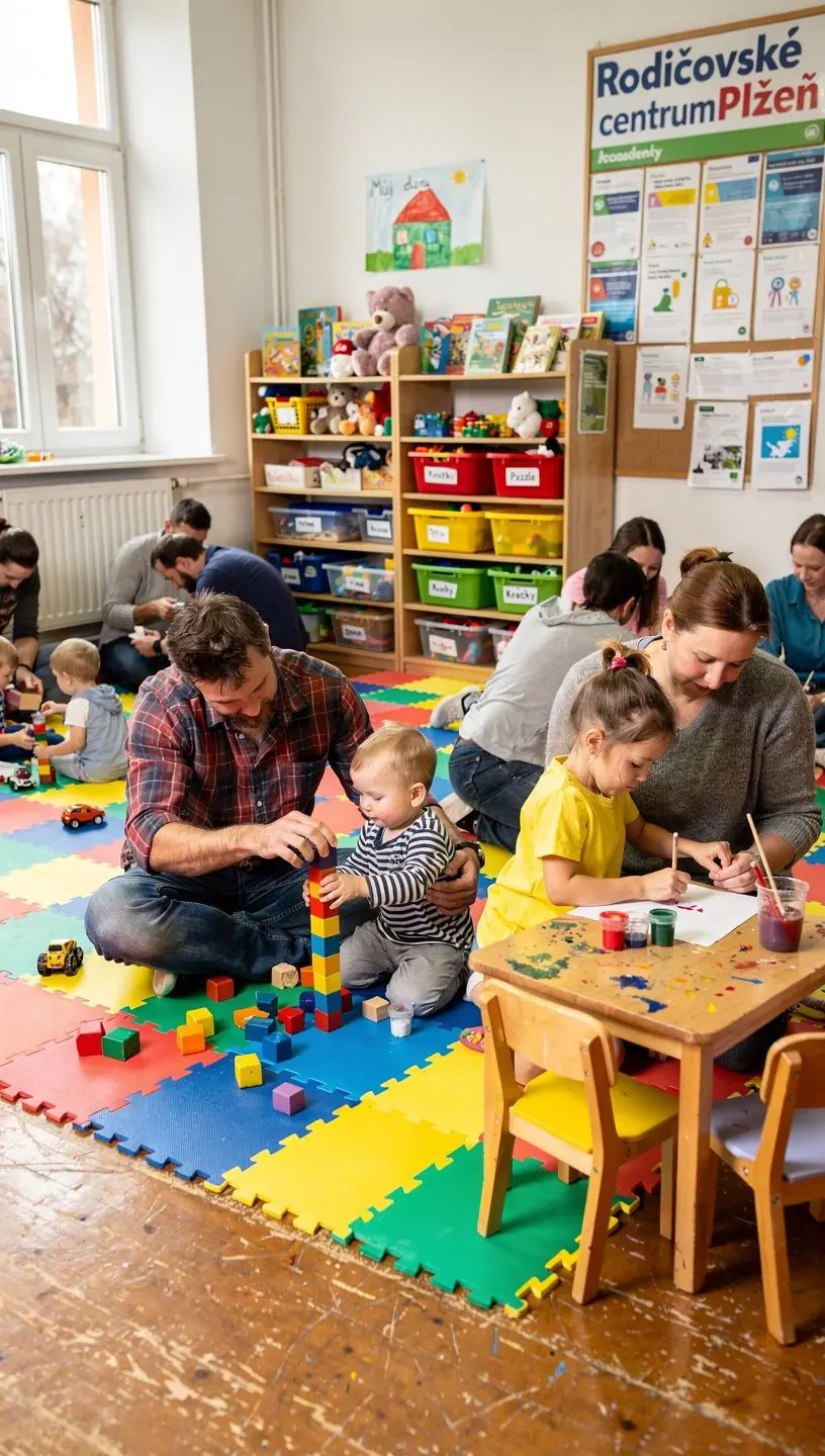 Rodina se ГєДЌastnГ­ spoleДЌnГ©ho pikniku v pЕ™Г­rodД›.