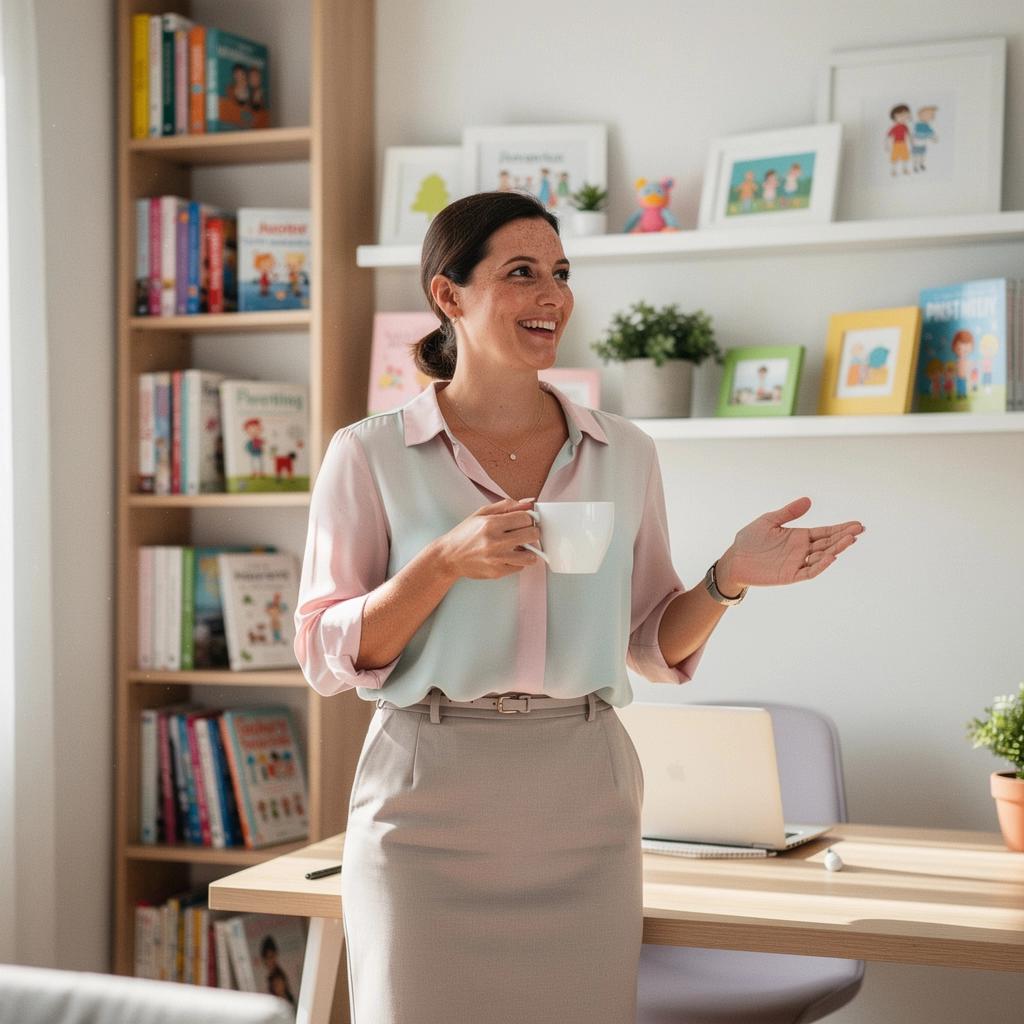 Maminka pomГЎhГЎ dГ­tД›ti s Гєkoly u stolu v domГЎcГ­ pracovnД›.